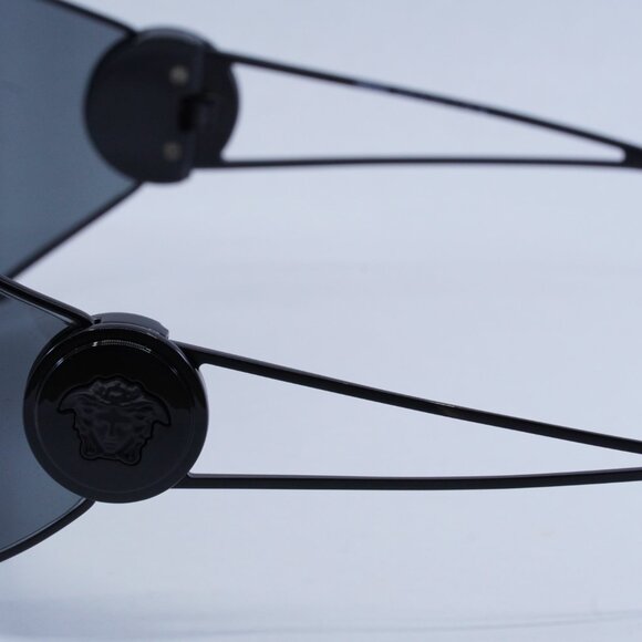 Versace VE2268 143387 Sunglasses Matte Black Shield Frame, Dark Grey Lenses - Picture 6 of 12